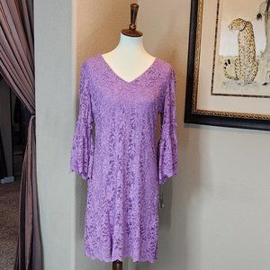 Taylor Lilac Lace Dress Lined Size 10 NWT
